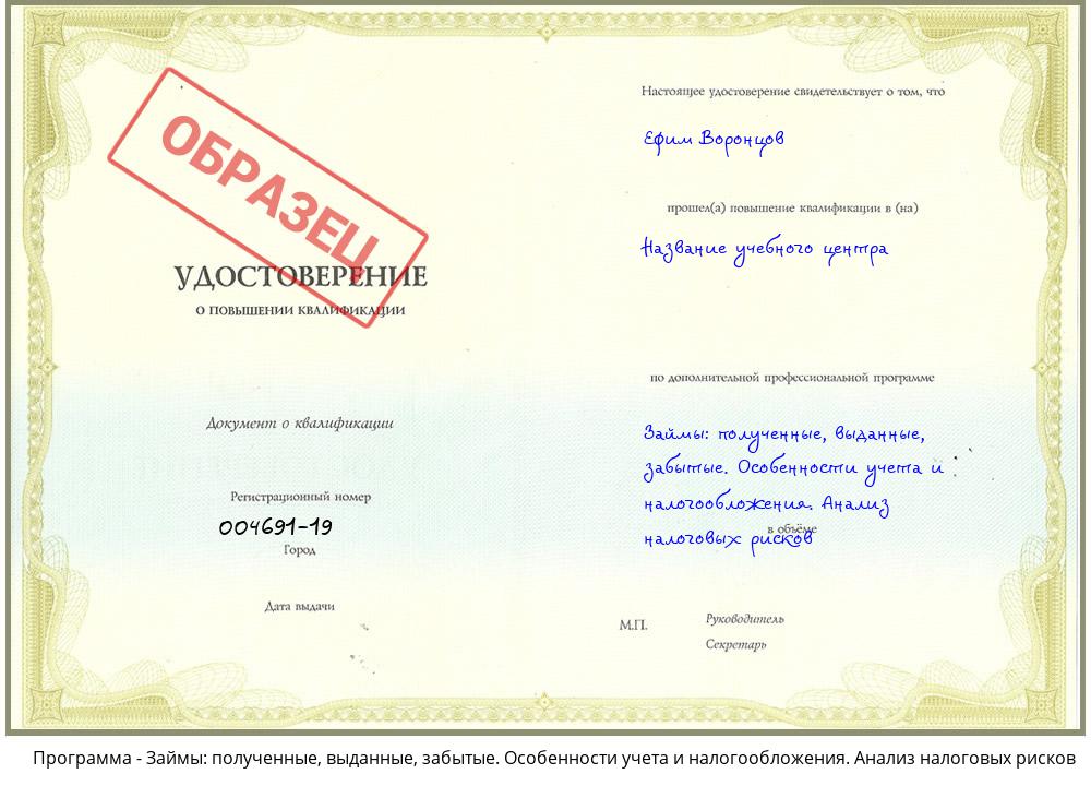 Займы: полученные, выданные, забытые. Особенности учета и налогообложения. Анализ налоговых рисков Курганинск