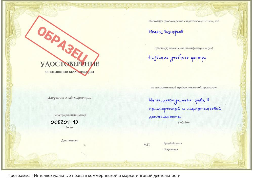 Интеллектуальные права в коммерческой и маркетинговой деятельности Курганинск