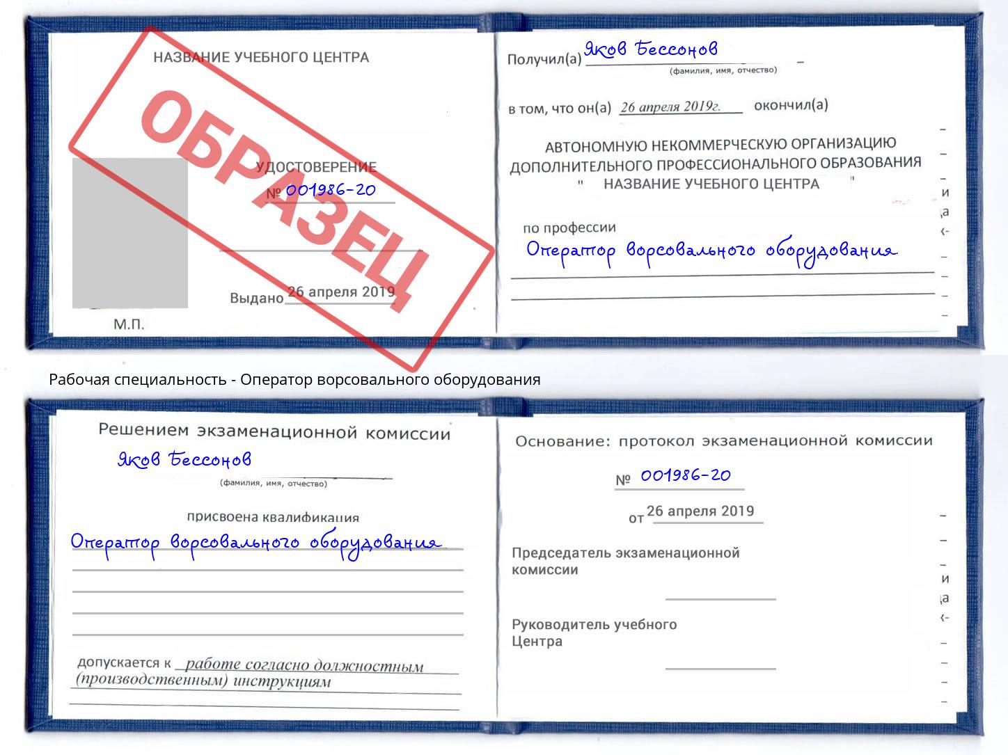 Оператор ворсовального оборудования Курганинск
