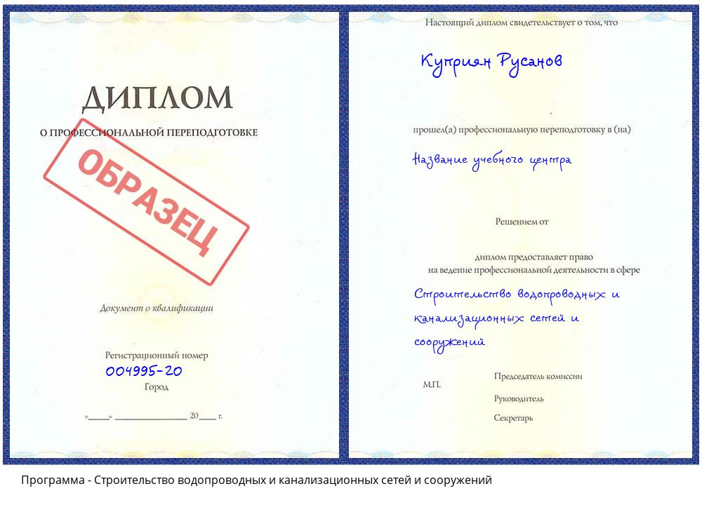 Строительство водопроводных и канализационных сетей и сооружений Курганинск